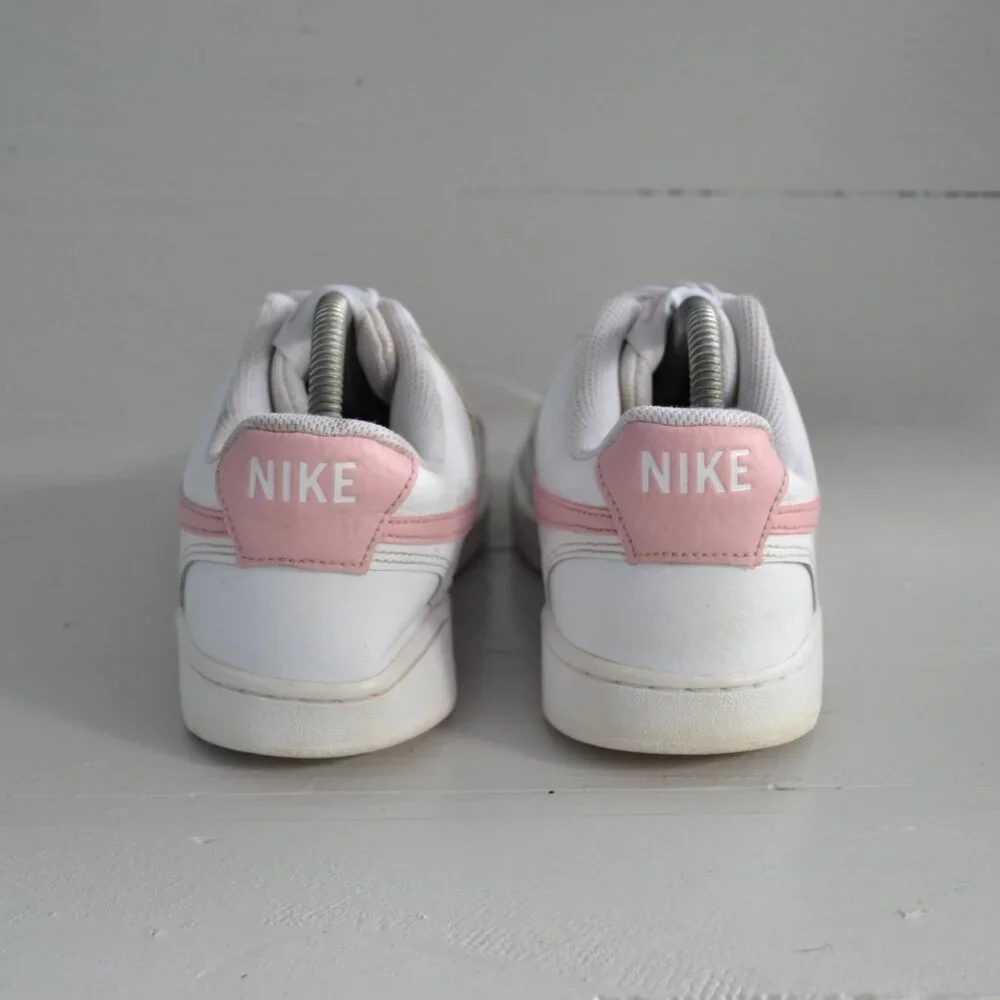 Nike Pink White Sneakers Women's 9 Court Vision Low Top Shoes CD5434-110 - Picture 5 of 10